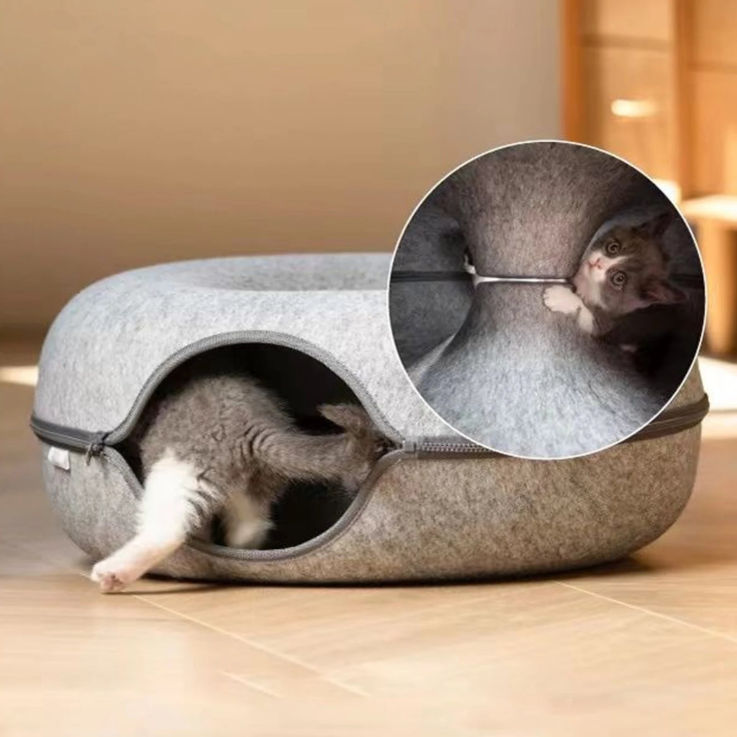 Cozy Donut Pet Tunnel for Cats