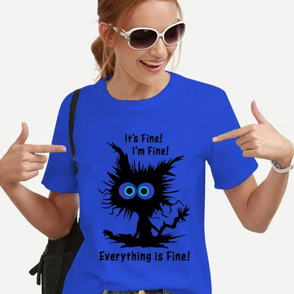 Camiseta de gato: está bien, estoy bien, todo está bien